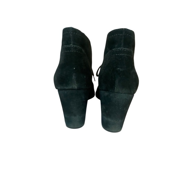 Lucky Brand Black Suede Swayze Wedge Ankle Lace Up Booties SZ 10 - Picture 7 of 14